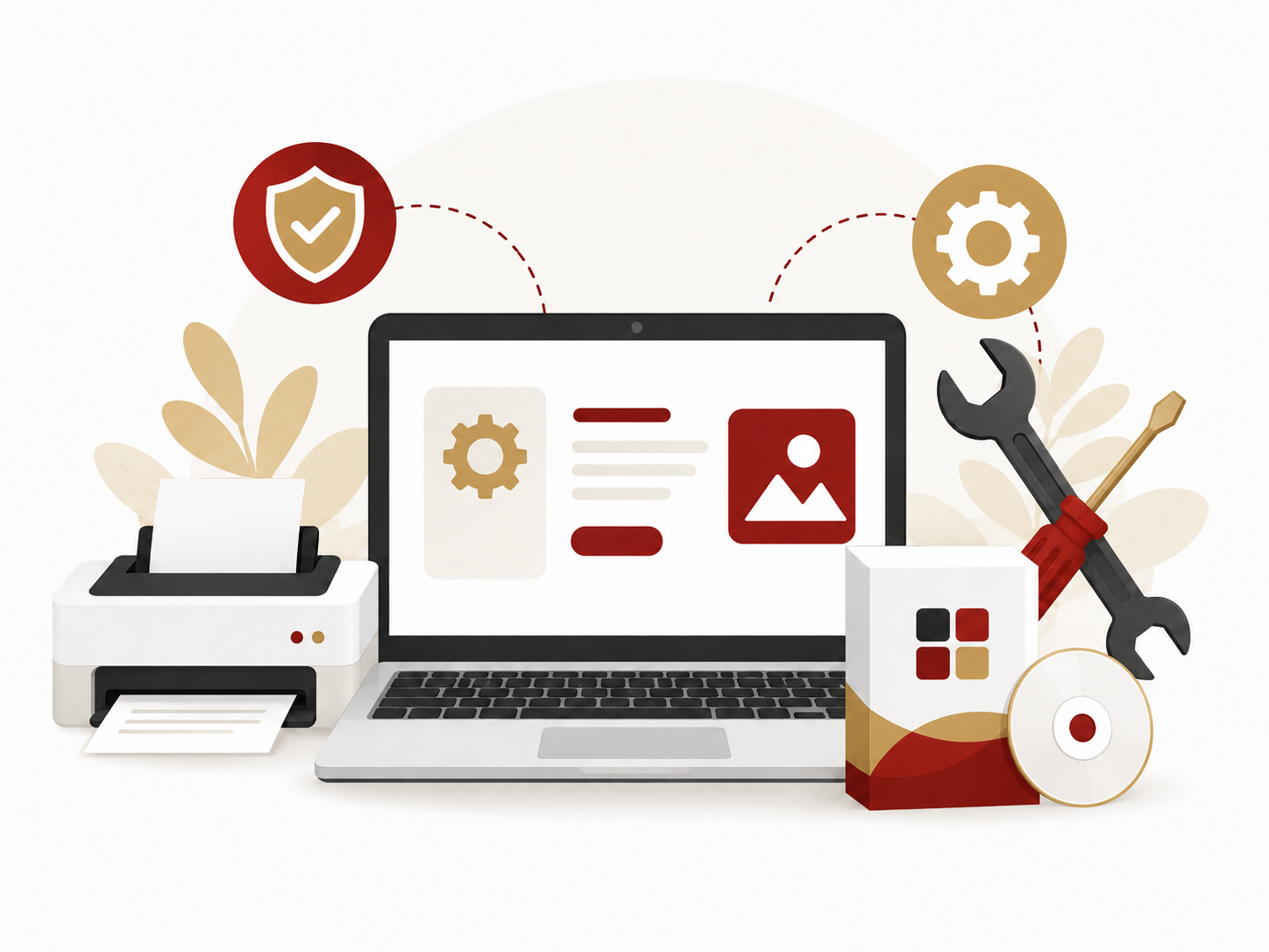 Assistência técnica, reparações e software